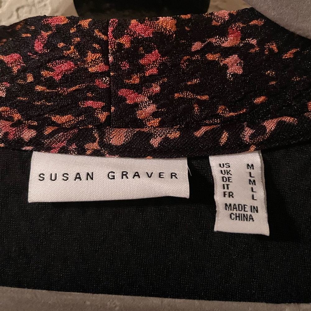 Susan Graver Womens multi colored Patterned cardigan size medium pre-owned - Picture 2 of 11
